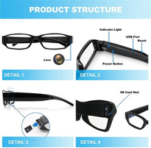Load image into Gallery viewer, Clear Lens Hidden Glasses Camera