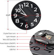 Load image into Gallery viewer, Wall Clock Hidden Camera with WiFi
